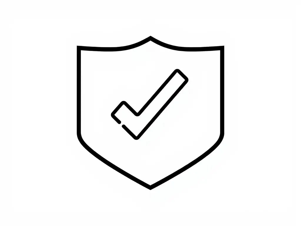 A minimalist line-art icon of a shield, symbolizing discretion and protection, set against a clean, high-end background. The image should evoke a sense of security and trust.